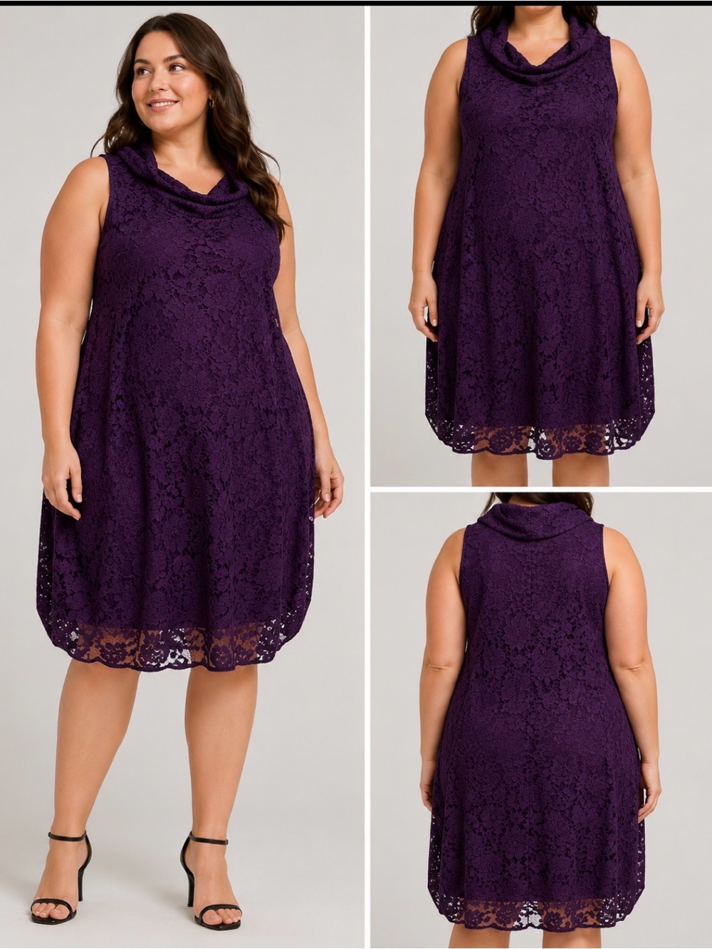 Lane Bryant Women’s Size 18 Purple Lace Dress Sleeveless  Mid Party Sumer  DC1